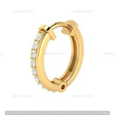 Natural Diamond 0.07 Round Cut Women's Beautiful Nose Ring 14k Yellow Gold