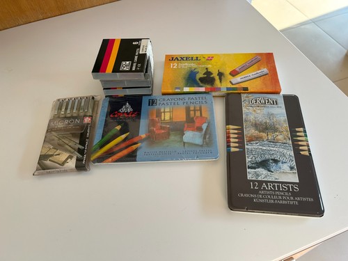 Lot boites crayons pastels - de,