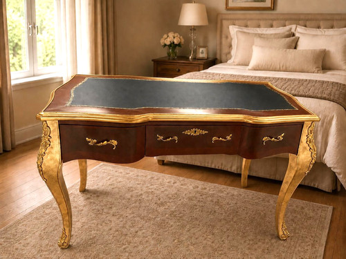 Bureau doré feuille d - bureau, a
