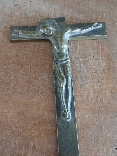 Crucifix bronze antique - bronze, xix