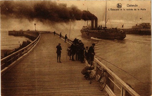 Cpa ostende estacade et - ostende,