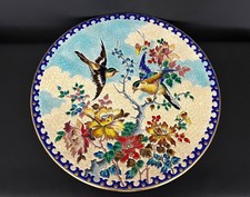 Grand plat décoratif en émaux de Longwy