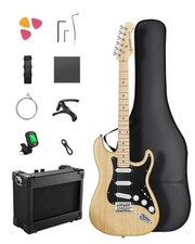 Donner DST-80 Guitares électriques Kit débutant couleur bois brut