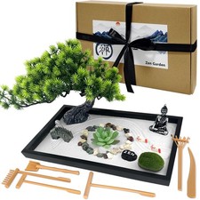 Mini Jardin Zen de Méditation12x8 PoucesJardin ZenKit de décoration Jardin Ze...