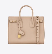 YSL Yves Saint Laurent Sac De Jour Dark Beige/Taupe Bag.