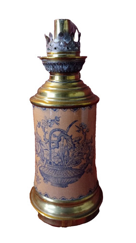 Lampe pétrole faience - lampe, en