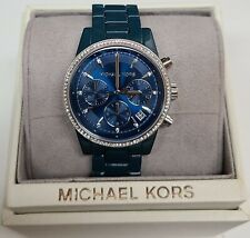Michael Kors MK6722 Bradshaw Blue Dial Blue Stainless Chronograph Women's Watch 
