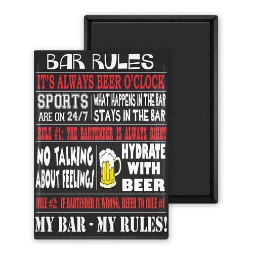 Bar rules magnet personnalisé - bar,