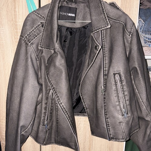 Veste biker effet - effet, noir