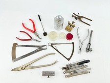Vintage Watchmakers Tool Lot Pliers Measuring Tools  Collets