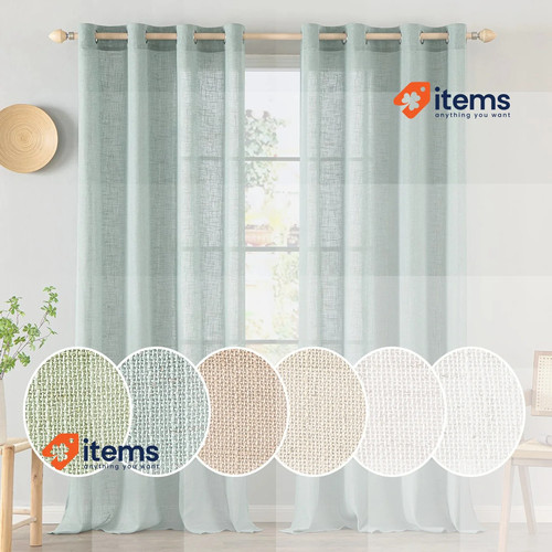 Rideaux voile turquoise - rideaux, en
