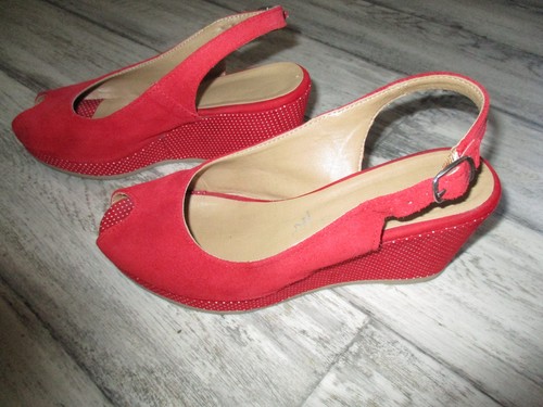 Sandales compensées rouges - ,