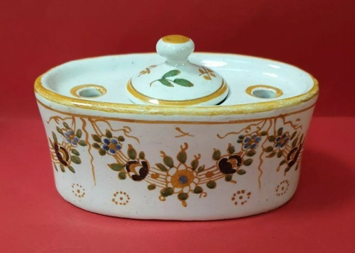 Encrier terrine faience - terrine, ancien