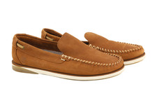 Timberland Homme Chaussures UK8.5 EU43 Marron Cuir à Enfiler Amande Orteil Vrai