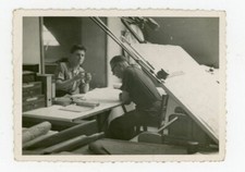 PHOTO SNAPSHOT, 1949 Craft Drawing Table Office Study Roll Table Men
