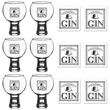 Set de verres Gin Coasters Messieurs cadeaux 540ml Gobelets Les tapis 12pc Blanc