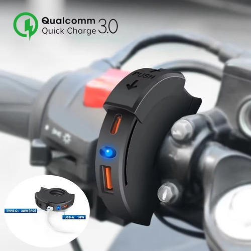 Qc3 moto usb - chargeur, rapide