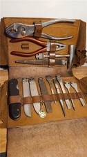 Vintage JA Henckels Tool Kit in Leather Folding Case Solingen Germany