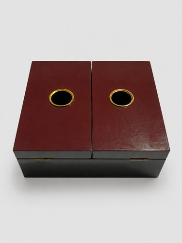 Boite bijoux bois bordeaux - bois,