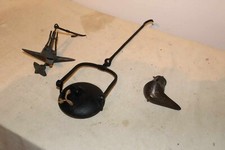 lot de 3 ancienne lampes à huile lampe de mineur suspendue indienne