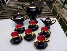 service à café ancien bleu