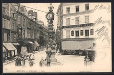 Old postcard Amiens, The Clock and Urban Animation 1902 