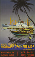 "Nlle Cie HAVRAISE PENINSULAIRE" original canvas poster Roger Rosary 1950
