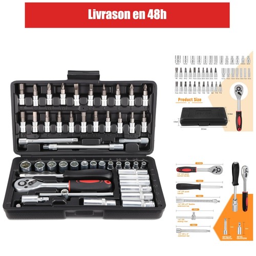 Coffret douilles 53pcs - 53pcs, clé