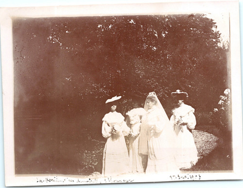 Bride and her damsels - and,