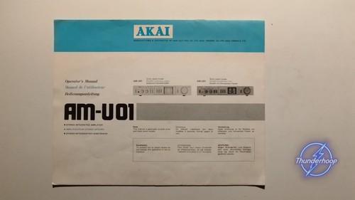 Akai u01 notice manuel mode - am,