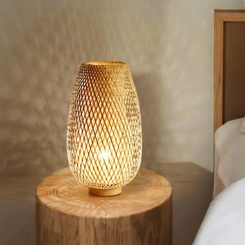 Lampe table bambou - lampe, en
