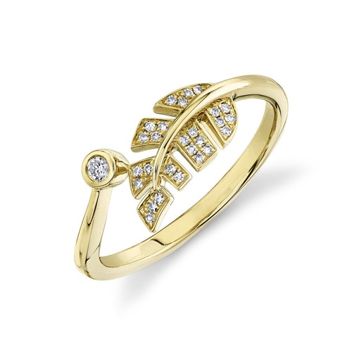 Diamant bague feuille - diamant,