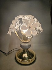 GORGEOUS VINTAGE 1980S FLOWER BOUQUET TOUCH LAMP / PORCELAIN / GOLD