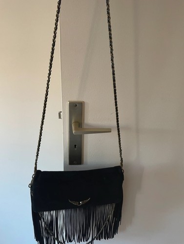 Pochette rock suede fringes - rock,
