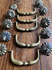 19th Eme Bronze Gilded Handle Lot Hardware Furniture 19th