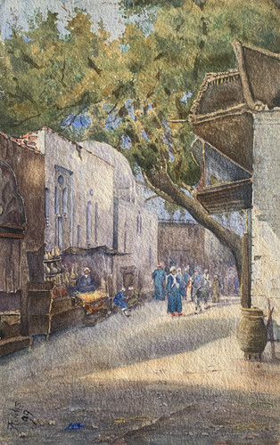 Ancienne peinture orientaliste - ancienne,