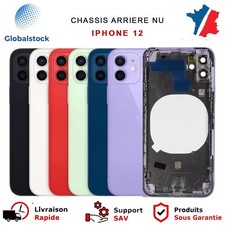 CHASSIS ARRIERE NU POUR IPHONE 12 ROUGE NOIR BLANC BLEU VERT VIOLET