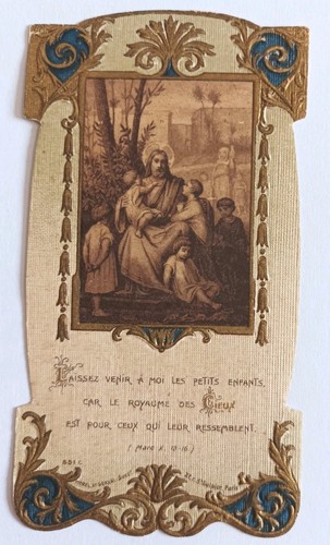Ancienne image pieuse souvenir - image,