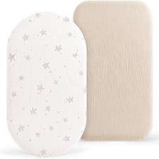 Lot de 2 Draps Housses Cododo pour Lit Bébé,100 Coton Mousseline Draps Housse...