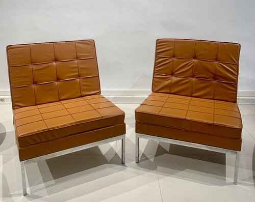Pair camel leather - of,