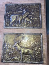 2 Plaque Emboutie Scène En