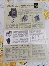ancienne brochure publicitaire electro voice