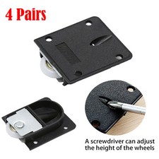 4Pairs Armoire Garde-Robe Porte Coulissante Rouleau Roues Réglable Tapis Gear