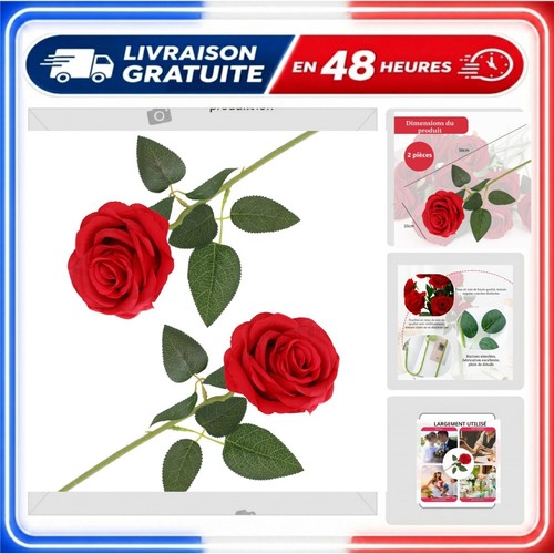 Roses artificielles rouges - , 50