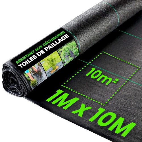 Toile paillage x 10m - de, 1m