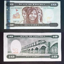 ERITREE billet neuf de 10 NAFKA erythree pont train  Pick 3 de1997 eritrea