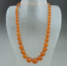 Ancien collier en perles d'ambre pure collier ambre Russe Baltique poids 54 Grs