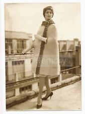 1961 Women's Fashion: Leopard Coat Model, Basta Brand - Vintage Photo