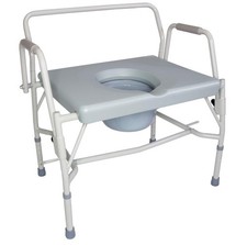 DMI Drop Arm Portable Toilet Commode, Extra-Wide Seat, 500 Pound Weight