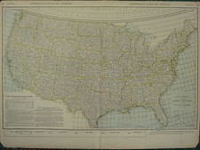 1922 Grand Carte ~ États-unis Colis Poste Carte Envoi Tarifs ~ Rand Mcnally